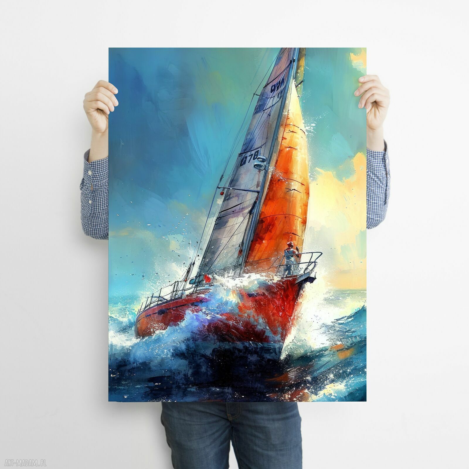 Żaglówki 2 - grafika na plakacie A3 29,7 cm x 42 cm