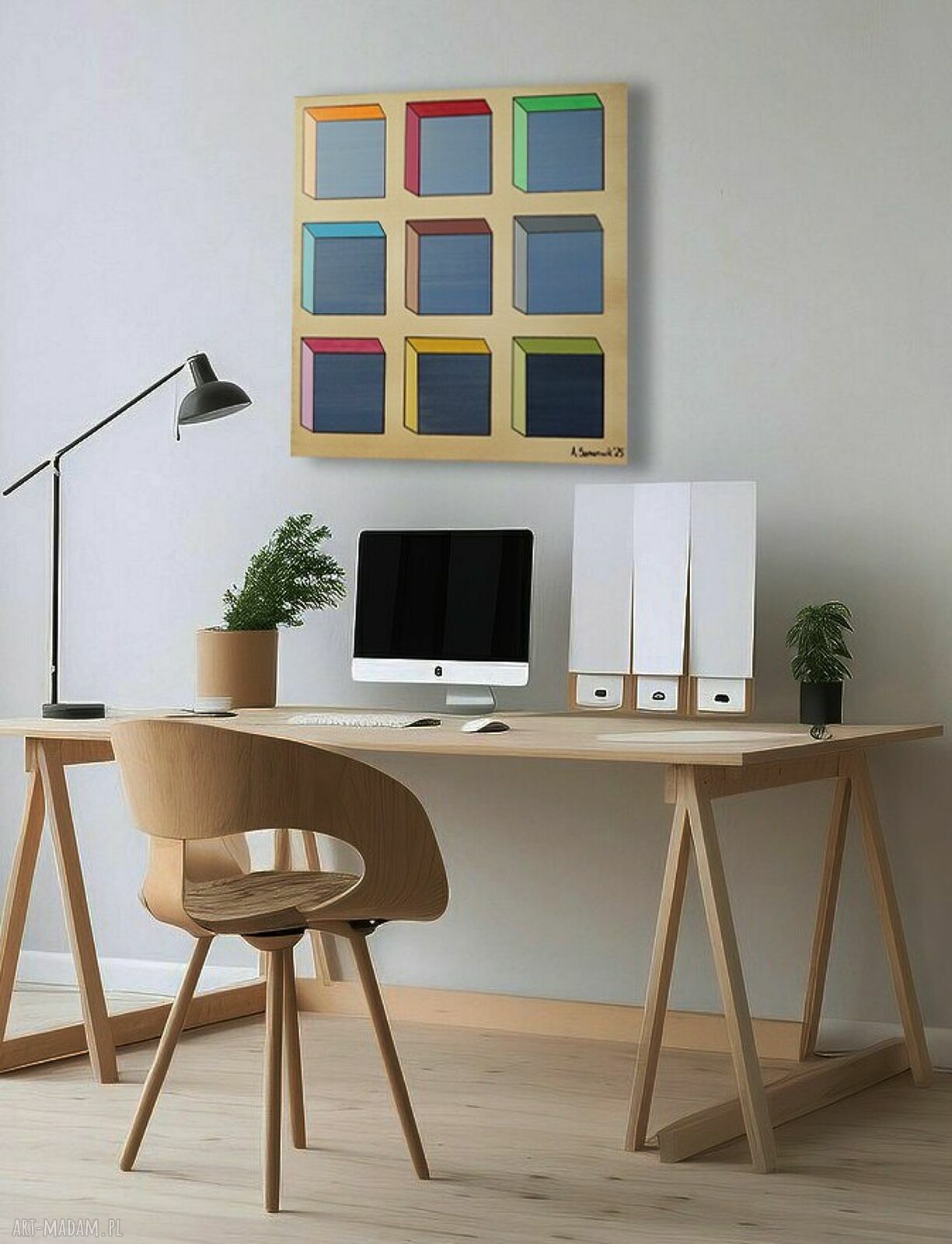 Zagrajmy w kolory 8 - abstrakcja geometryczna na płótnie 70x70