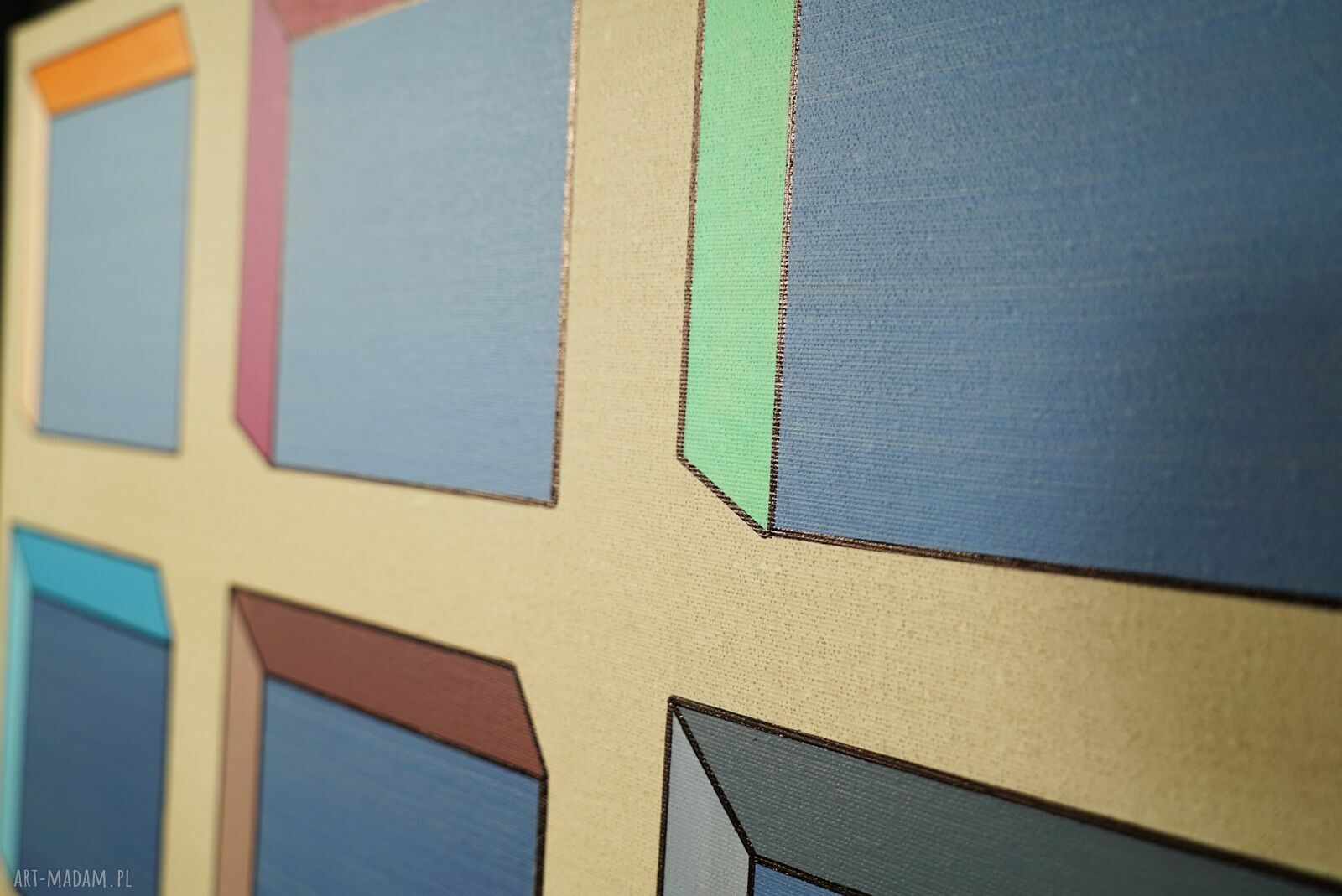 Zagrajmy w kolory 8 - abstrakcja geometryczna na płótnie 70x70
