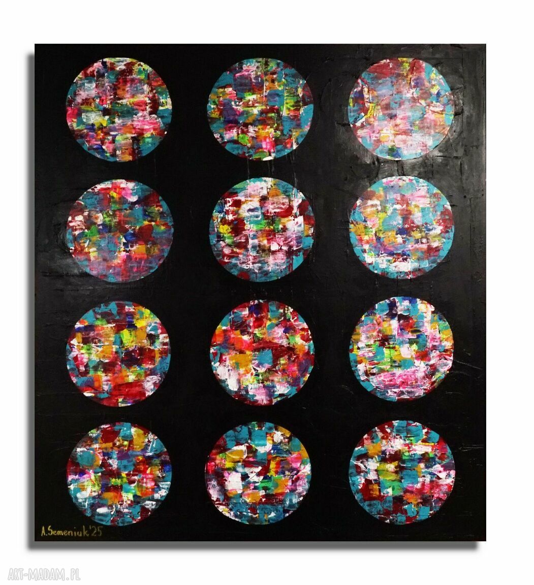"Zagrajmy w kolory 7" - obraz abstrakcyjny na płótnie 100 x 90 cm