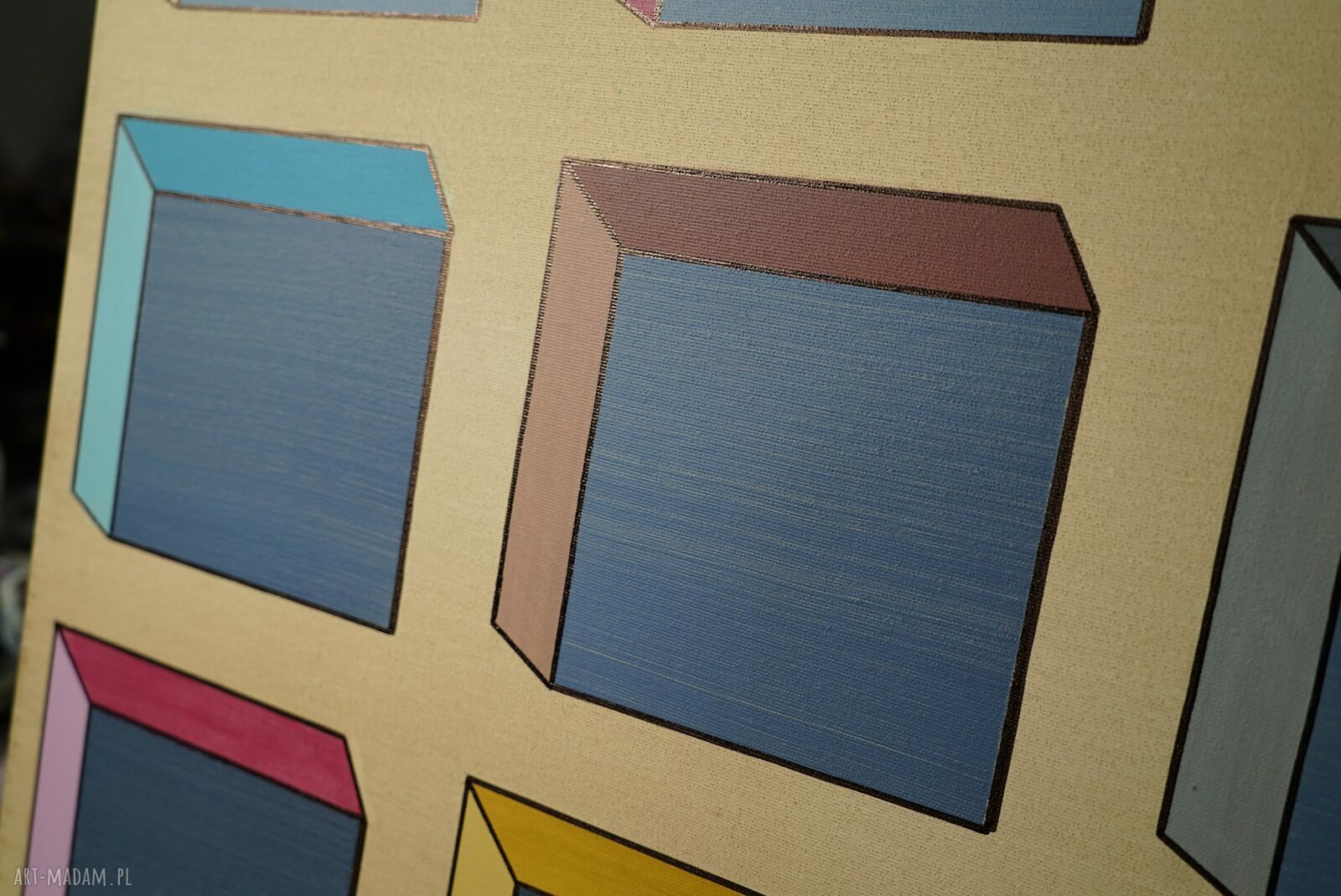 Zagrajmy w kolory 8 - abstrakcja geometryczna na płótnie 70x70