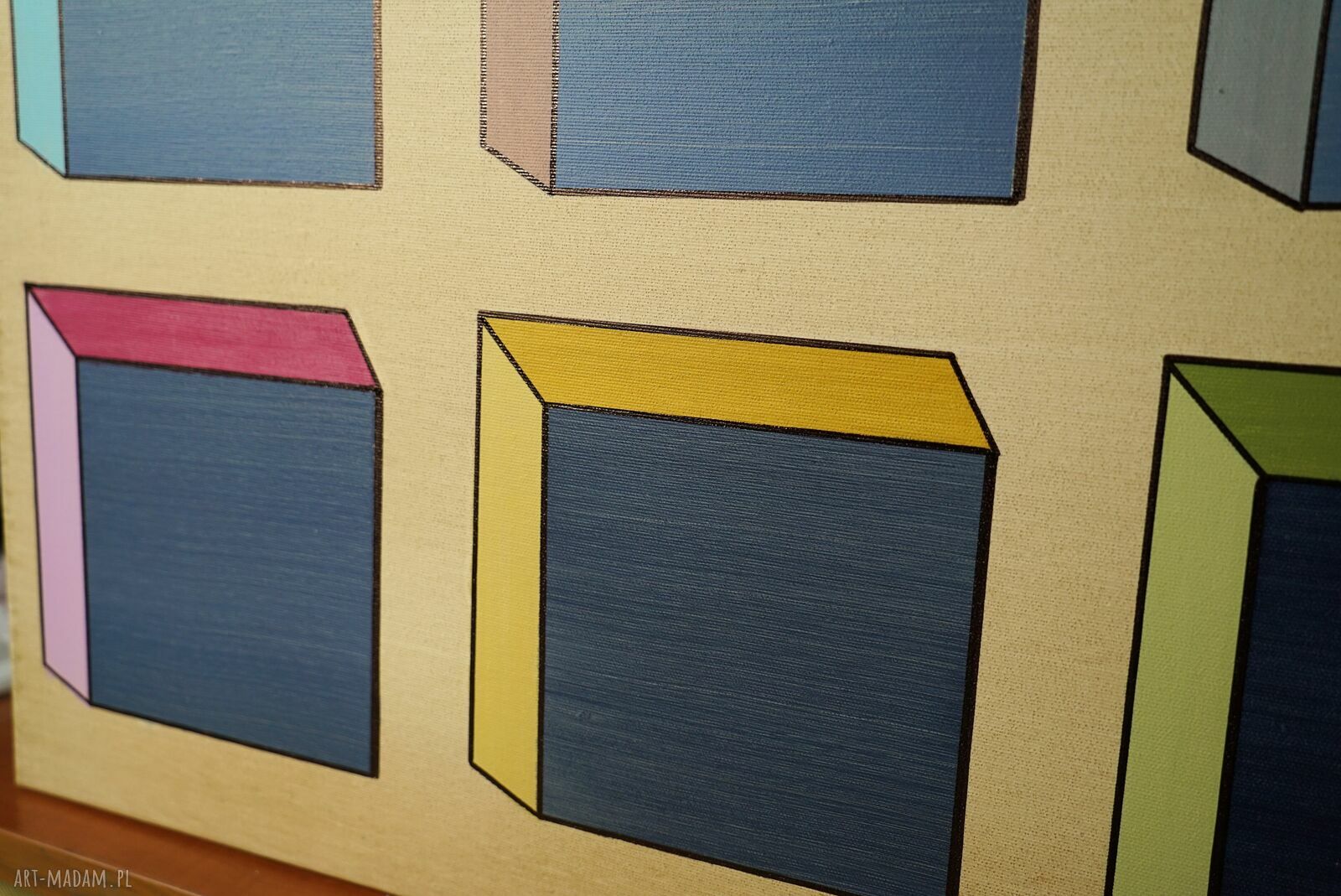 Zagrajmy w kolory 8 - abstrakcja geometryczna na płótnie 70x70