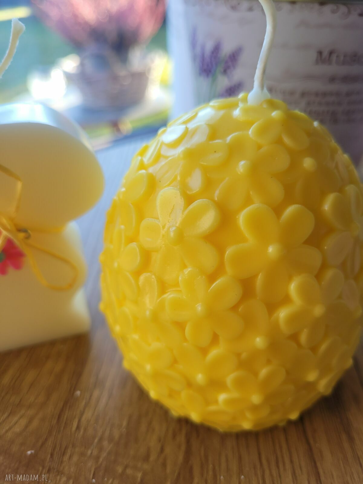Zajączek i duże jajo - zestaw świec sojowych handmade