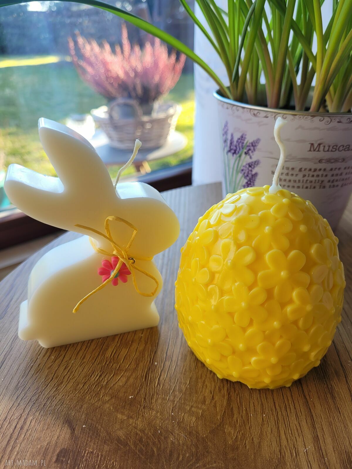 Zajączek i duże jajo - zestaw świec sojowych handmade