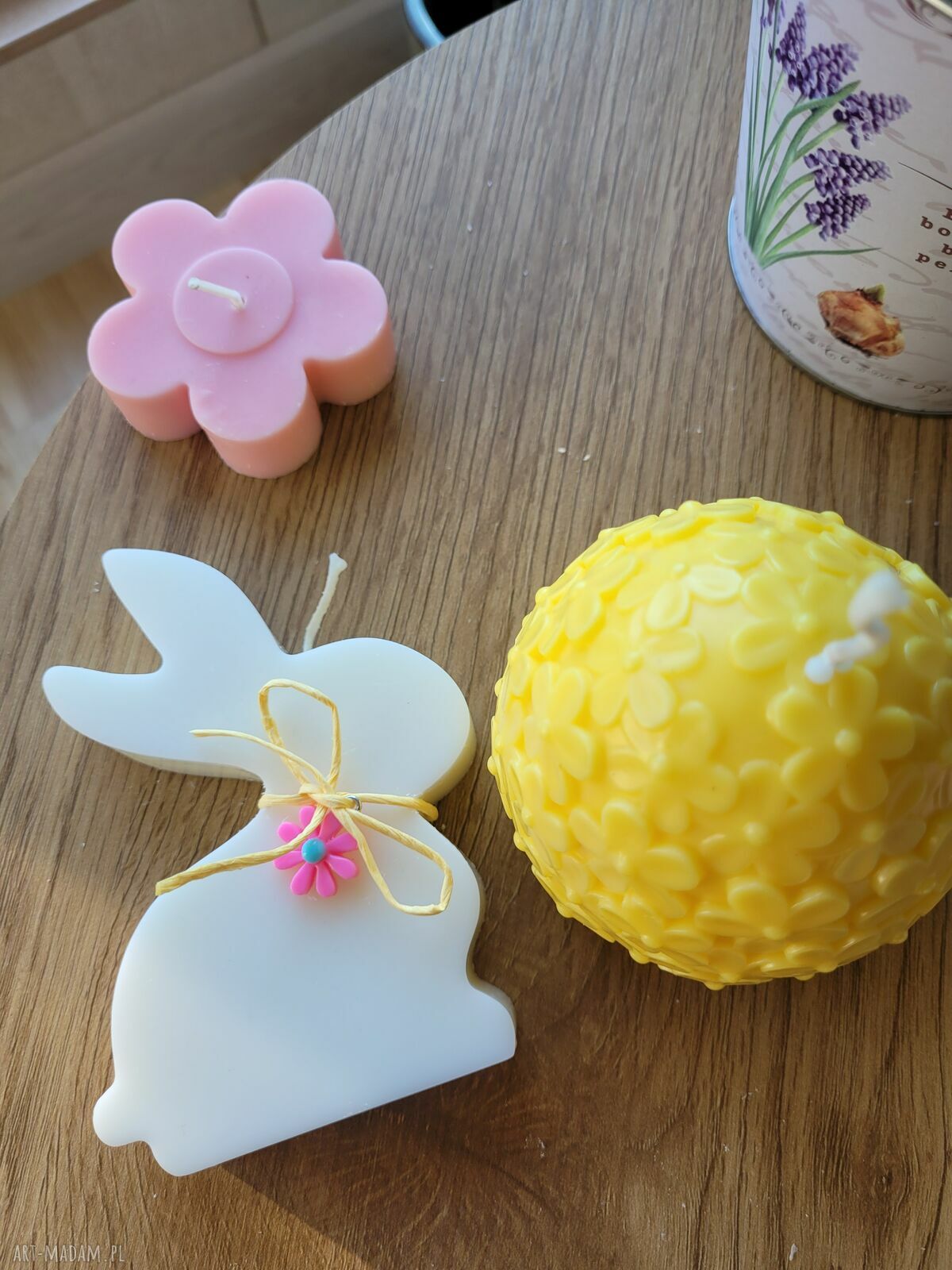 Zajączek i duże jajo - zestaw świec sojowych handmade