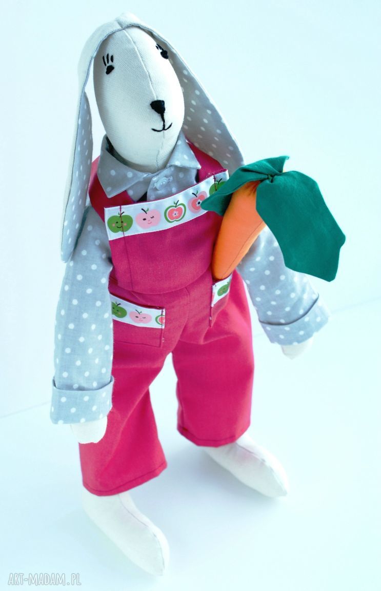 Zając Tilda - ręcznie szyta przytulanka wielkanocna ok. 40 cm