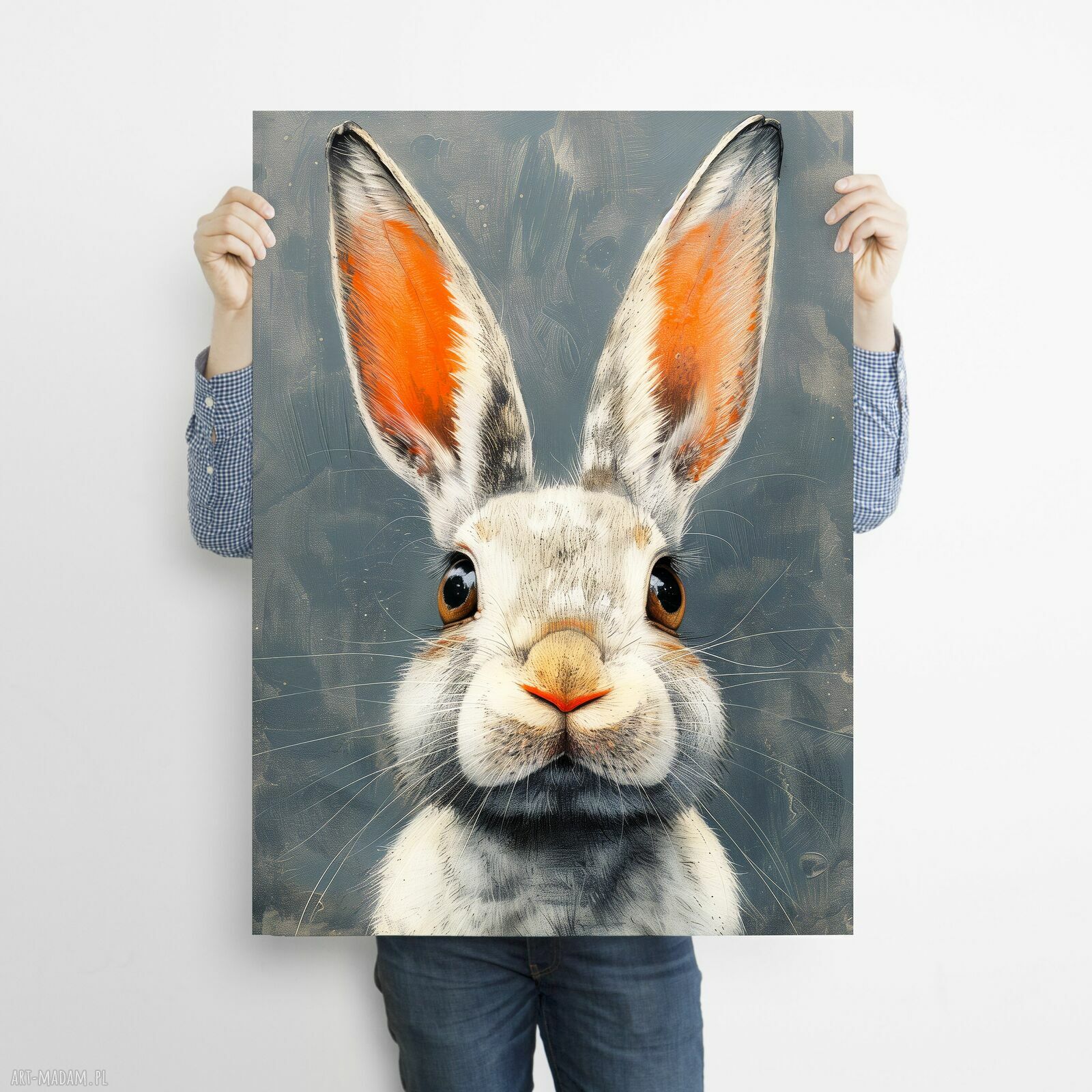 Plakat A3 z zającem - grafika Justyny Jaszke