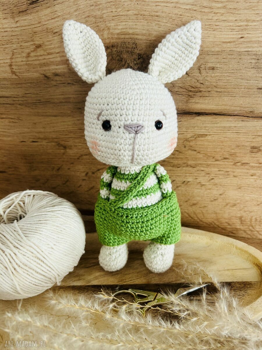 Zajączek na szydełku - ręcznie robiona maskotka króliczek ok. 22 cm