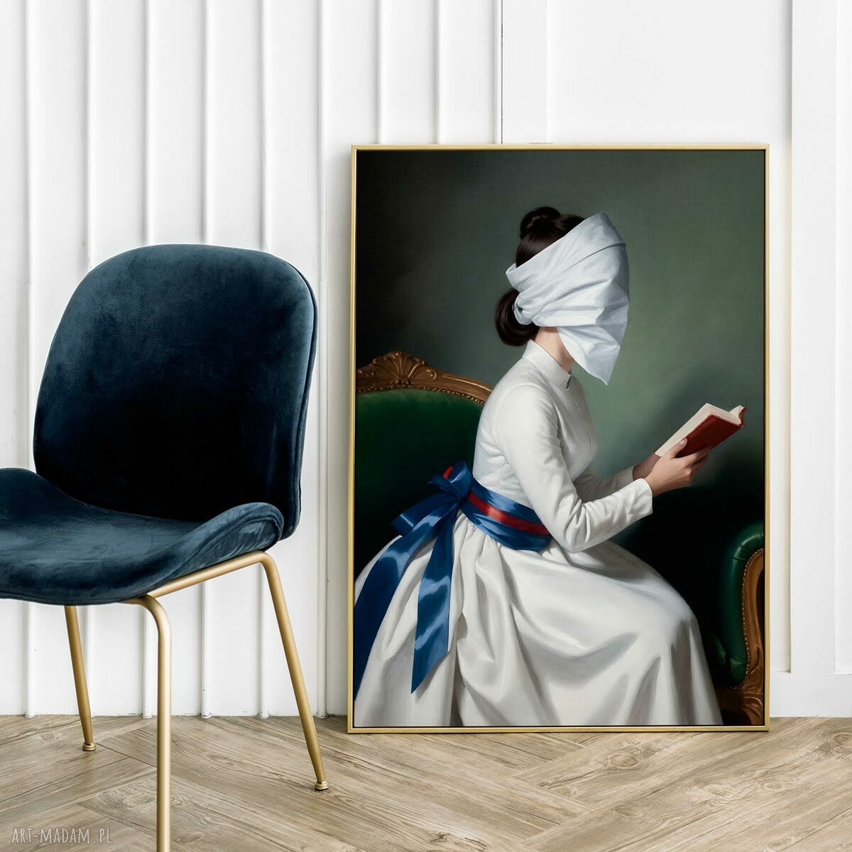 Plakat Zakazane treści 40x50 cm - kobieta czytająca książkę do salonu i gabinetu