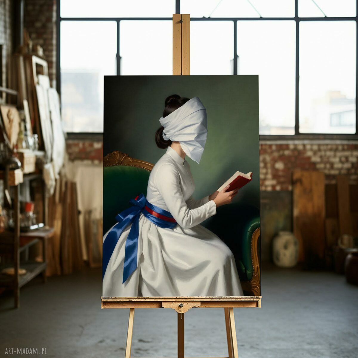 Plakat „Zakazane treści” - format 30x40 cm, portret kobiety z książką