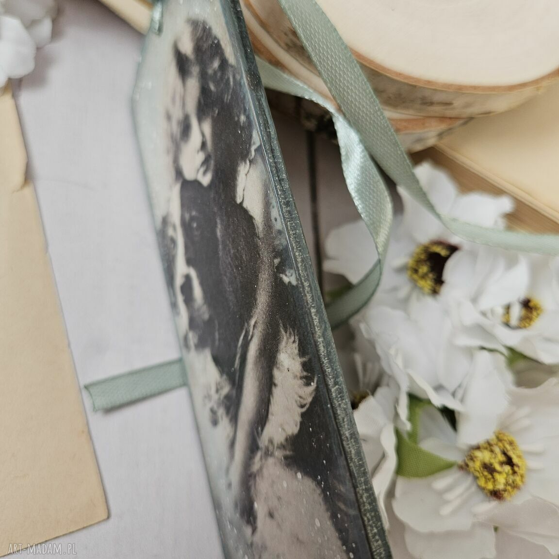 Zakładka decoupage w stylu vintage z pieskiem - ręcznie robiona Justyna Art