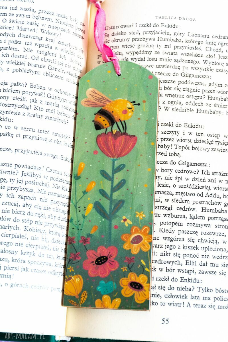 Zakładka do książki dla pracowitej Pszczółki nr 2 - drewniana