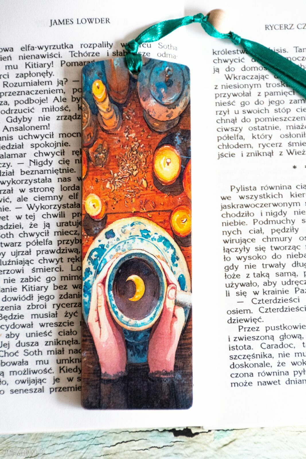 Drewniana zakładka do książki Rzucam czary - czarownica handmade