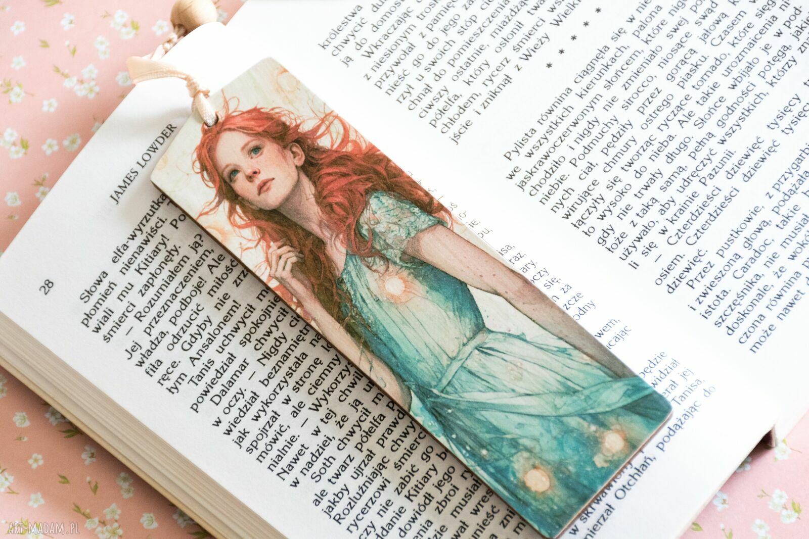 Drewniana zakładka do książki dla rękodzielniczki - handmade