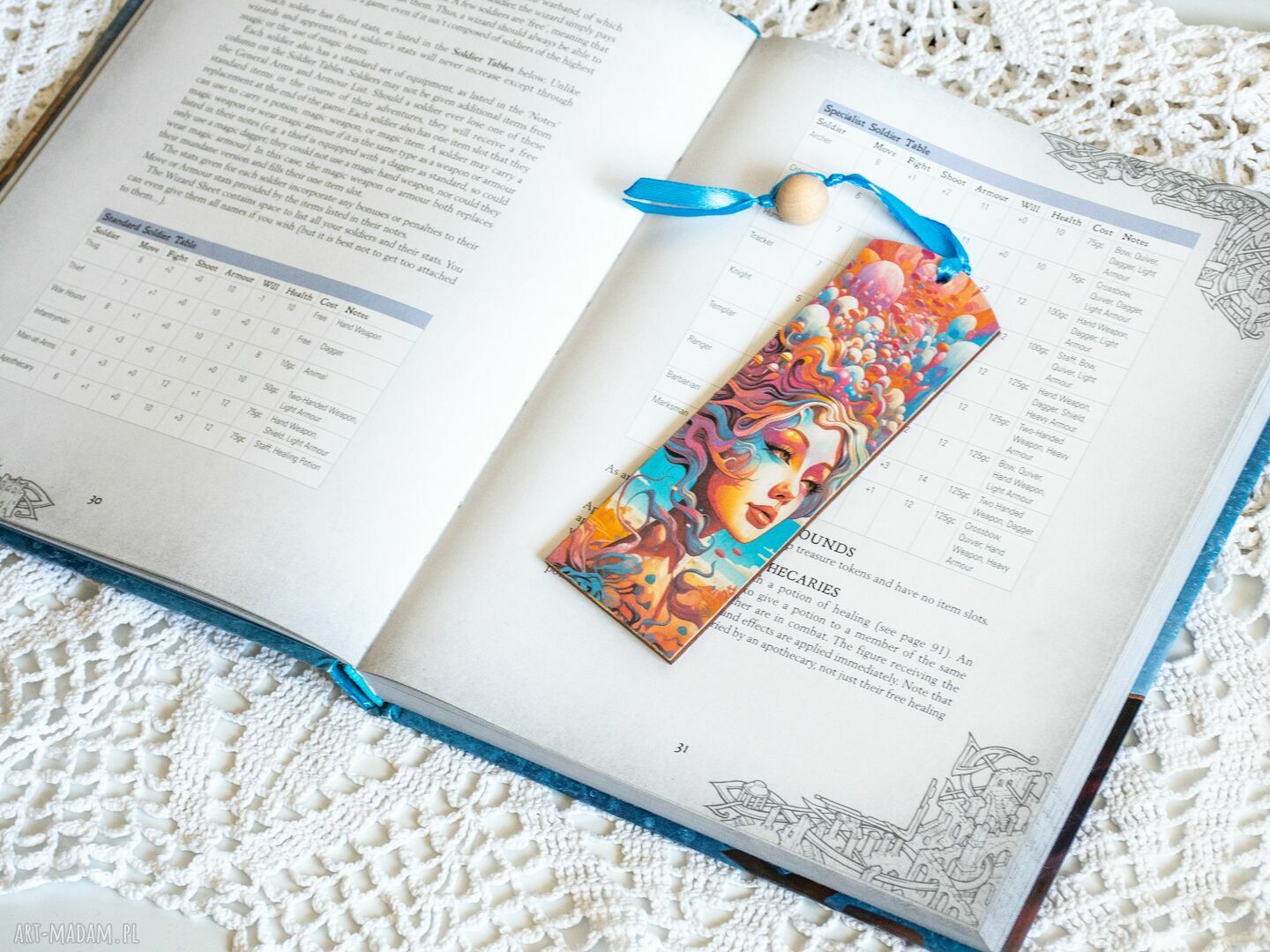 Zakładka do książki - Jej energia (drewniana, decoupage)