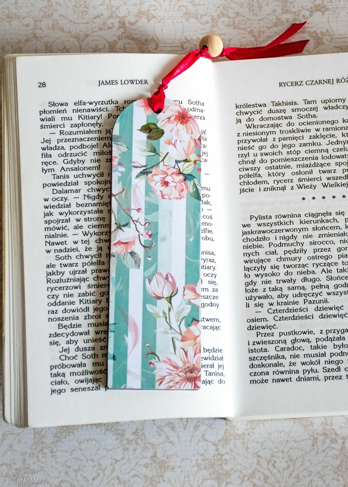 Handmade zakładka do książki - Kocham Cię piesku z pitbulem