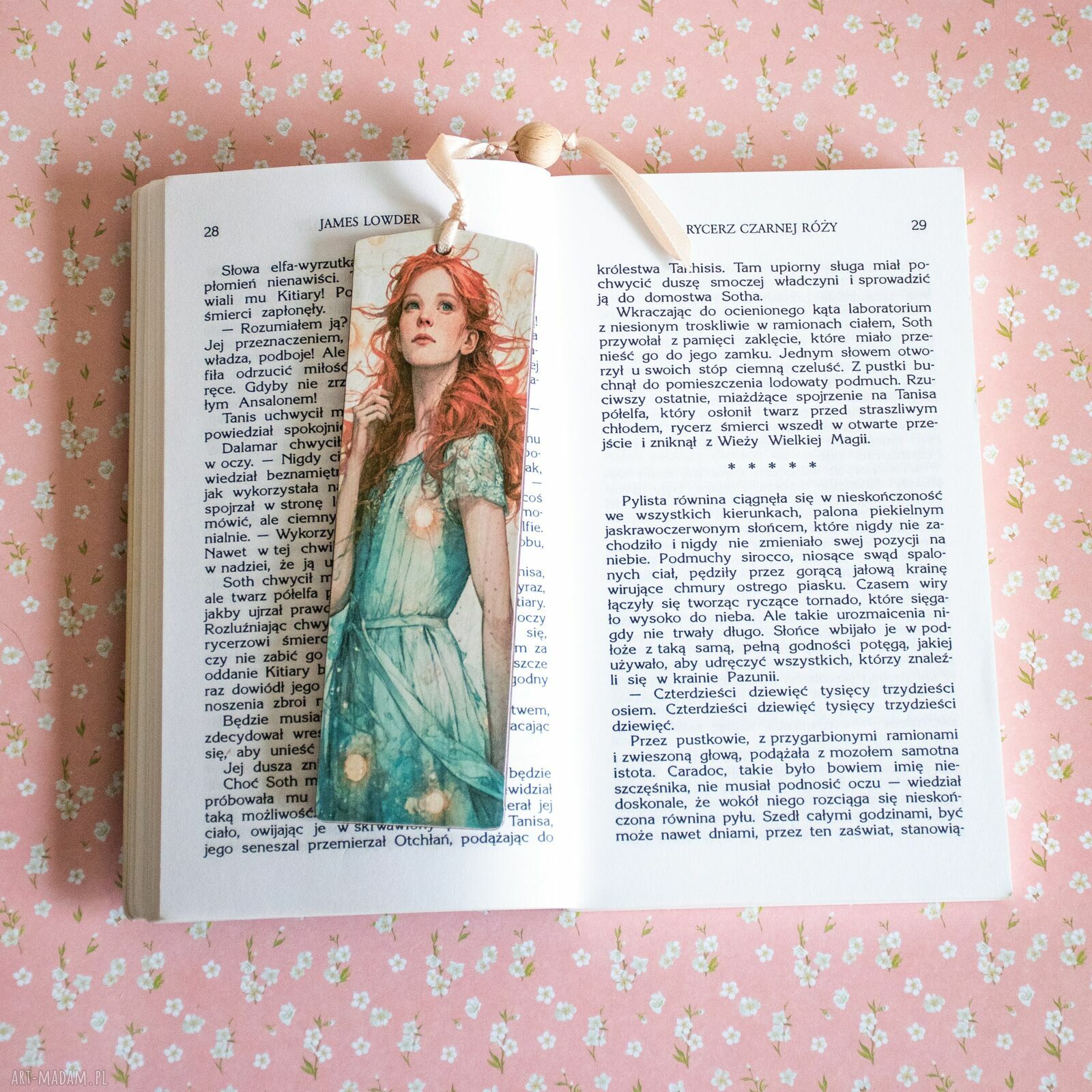 Drewniana zakładka do książki dla rękodzielniczki - handmade