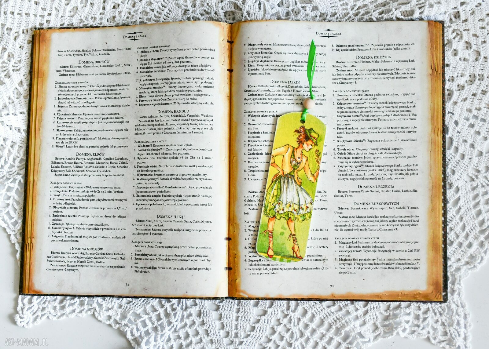 Zakładka do książki Panna Margaretka - drewniana decoupage