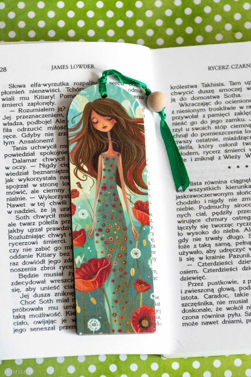 Zakładka do książki Kicia w Paryżu - szmaragdowa