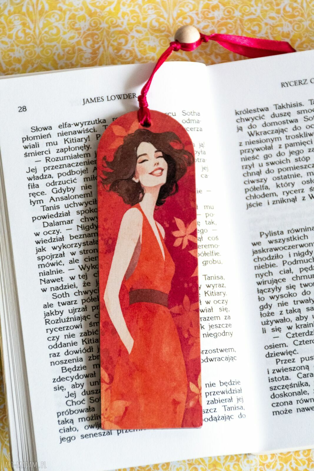 Drewniana zakładka do książki Uśmiechnij się nr 2 - kot w stylu Van Gogha