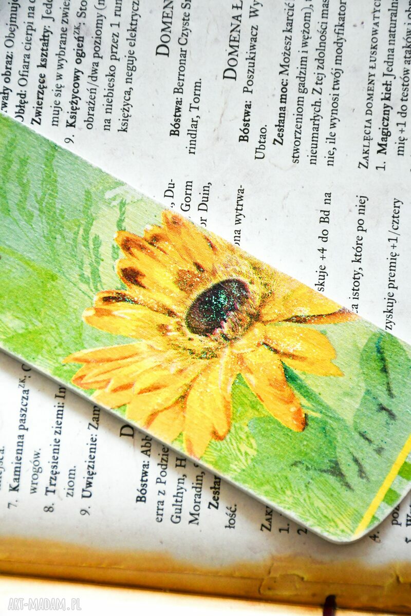 Zakładka do książki Panna Margaretka - drewniana decoupage