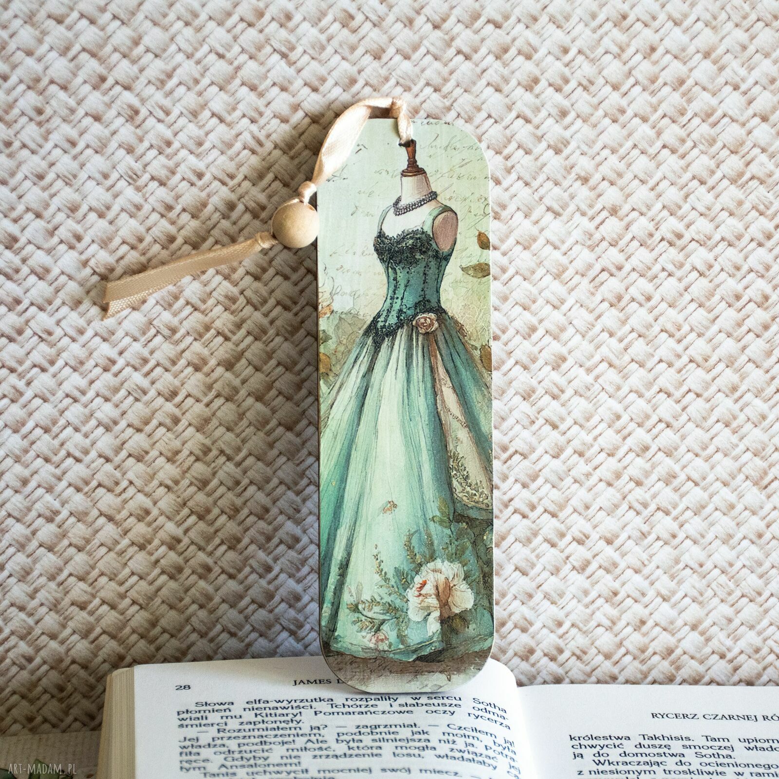 Zakładka do książki Wspomnienia retro nr 3 - drewniana rękodzieło