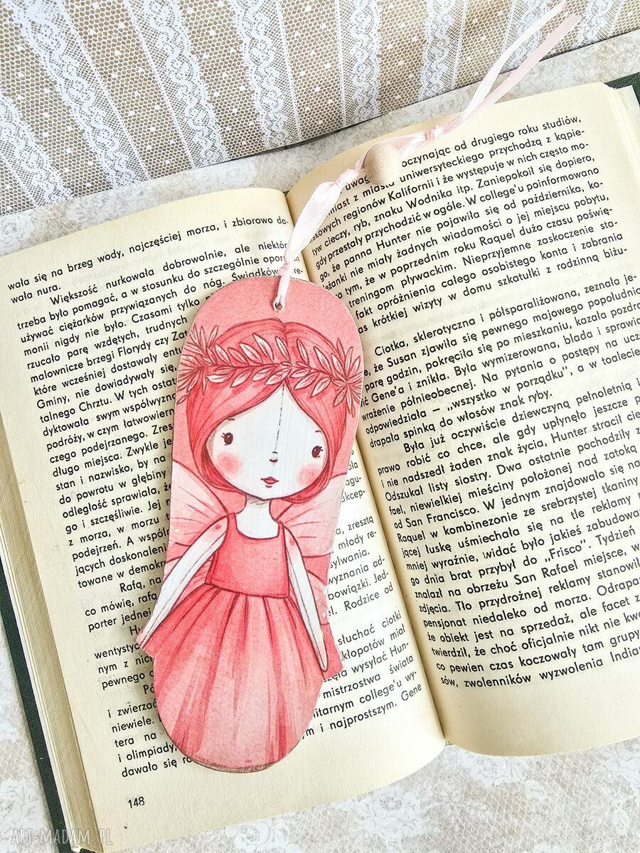 Zakładka do książki Żyrafka / Wróżka - drewniana handmade
