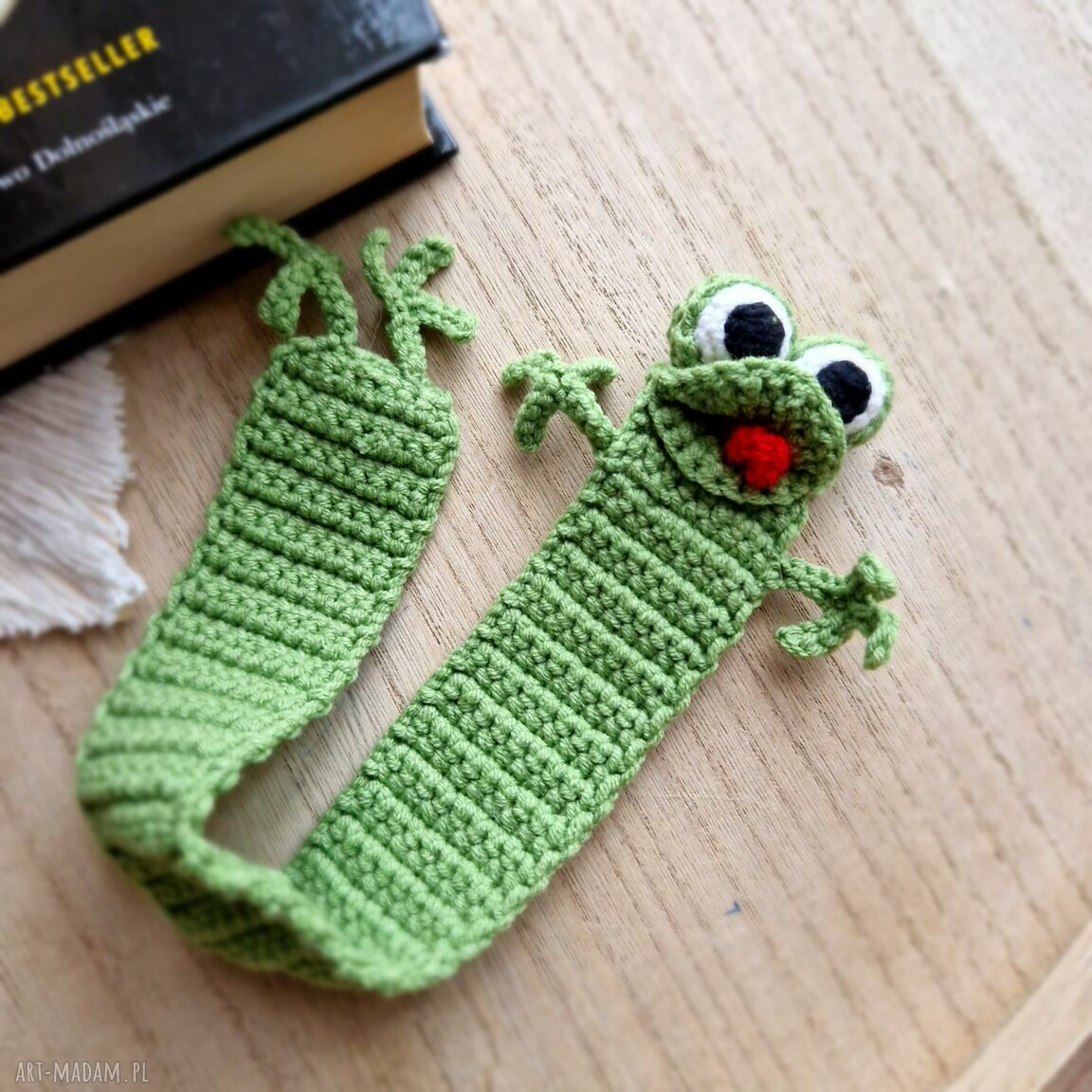 Zakładka do książki handmade - żabka