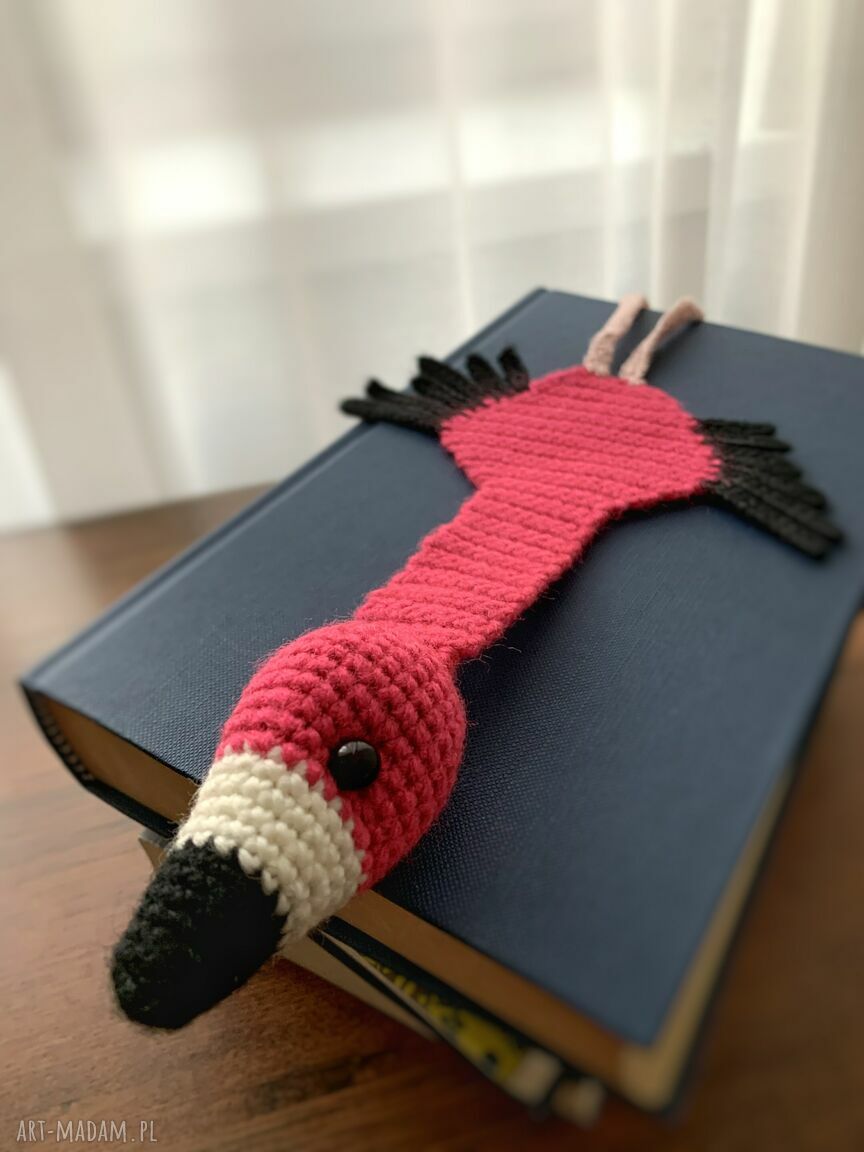 Zakładka do książki FLAMING dla dziecka - handmade na szydełku