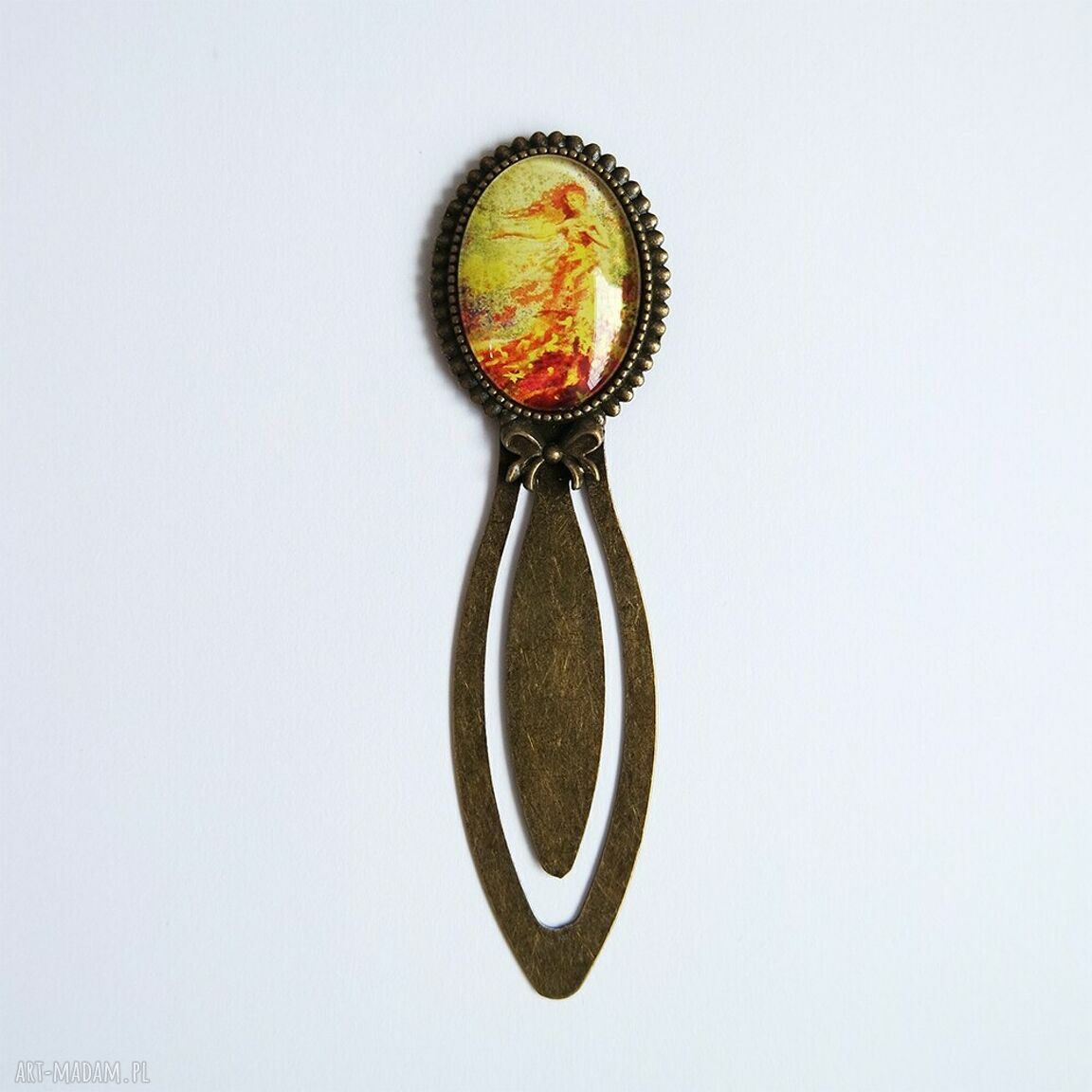 Zakładka do książki - Jesień - retro owal - elegancki handmade prezent