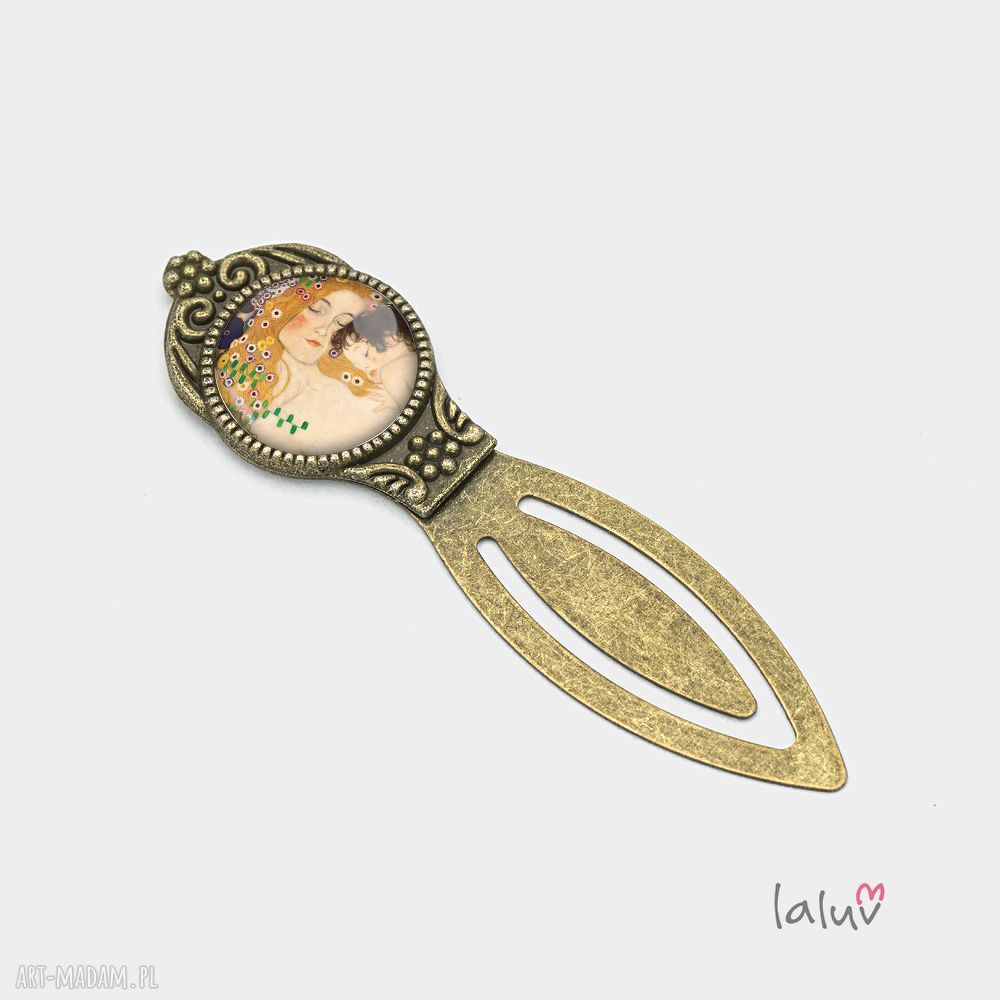 Zakładka do książki Klimt Matka z dzieckiem antyczne złoto