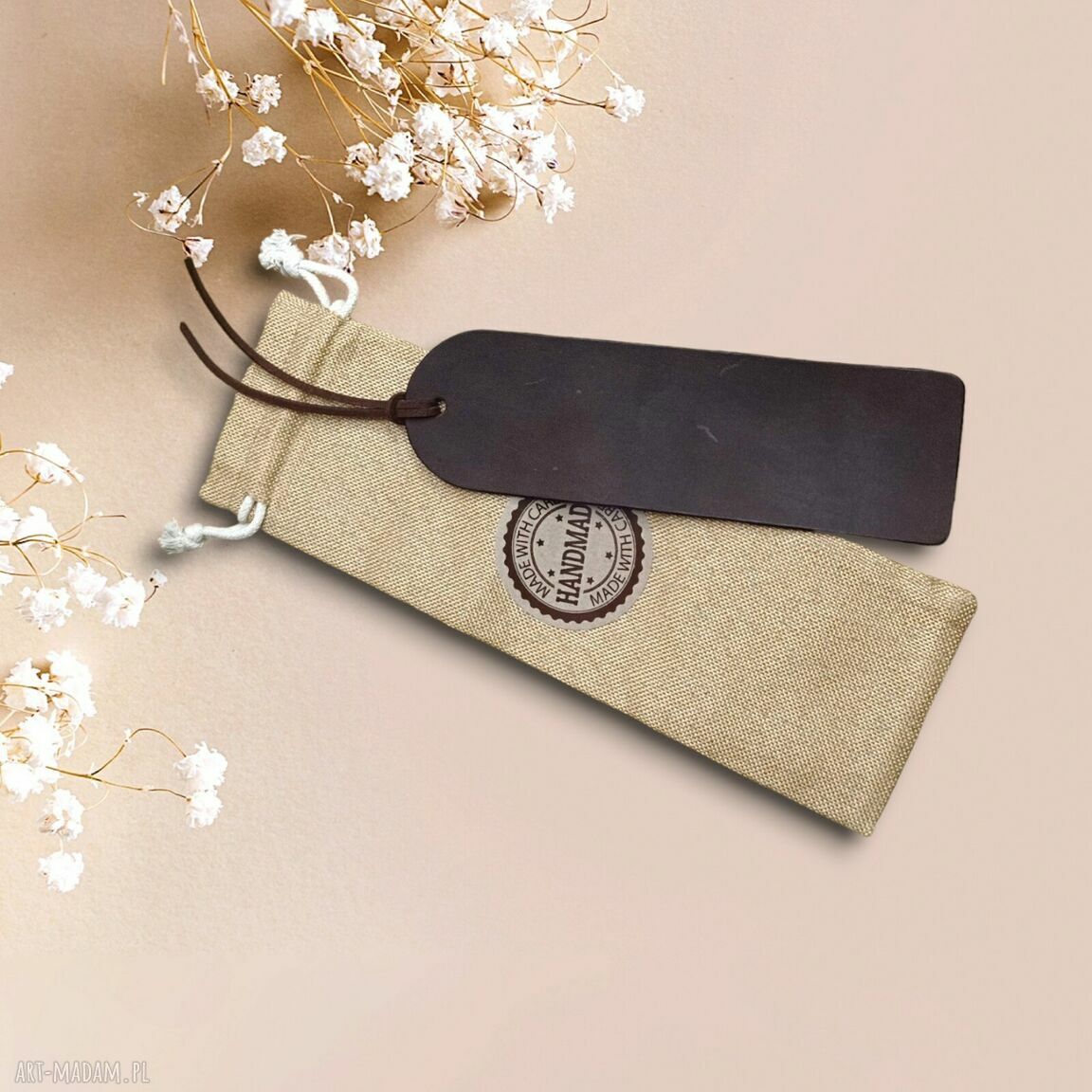 Skórzana zakładka do książki z grawerem - personalizowana dedykacja