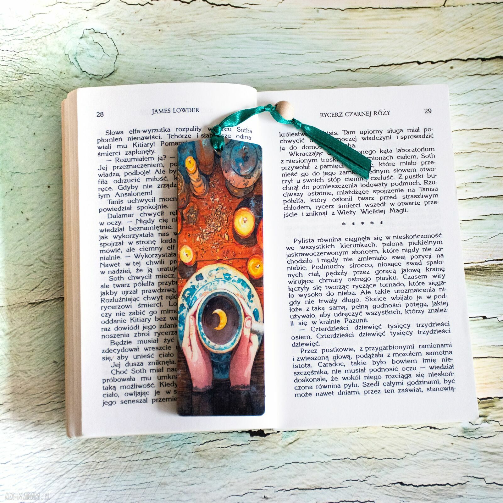 Drewniana zakładka do książki Rzucam czary - czarownica handmade
