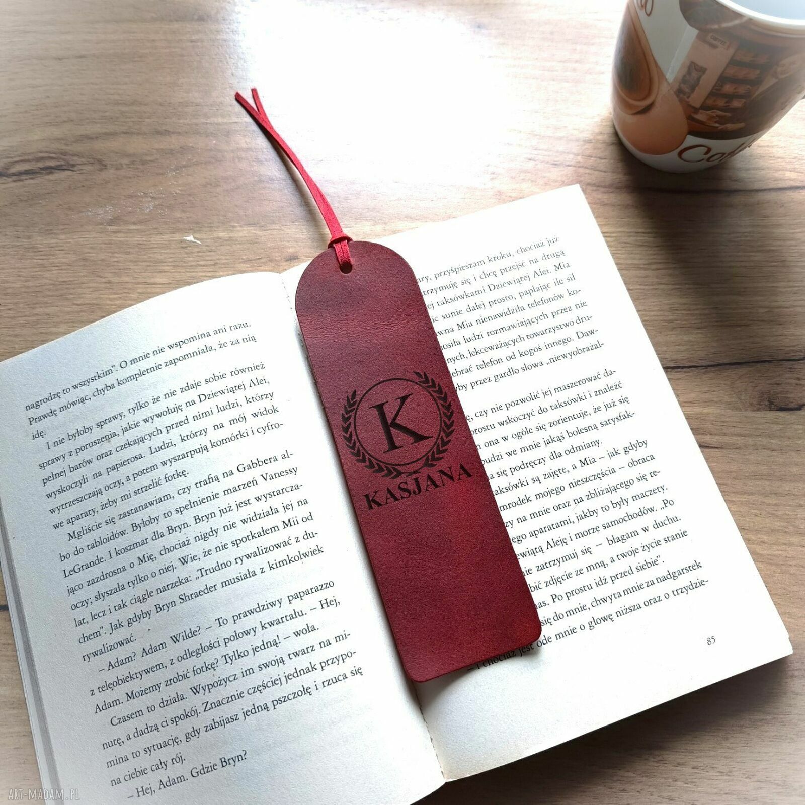 Personalizowana skórzana zakładka do książki z grawerem laserowym