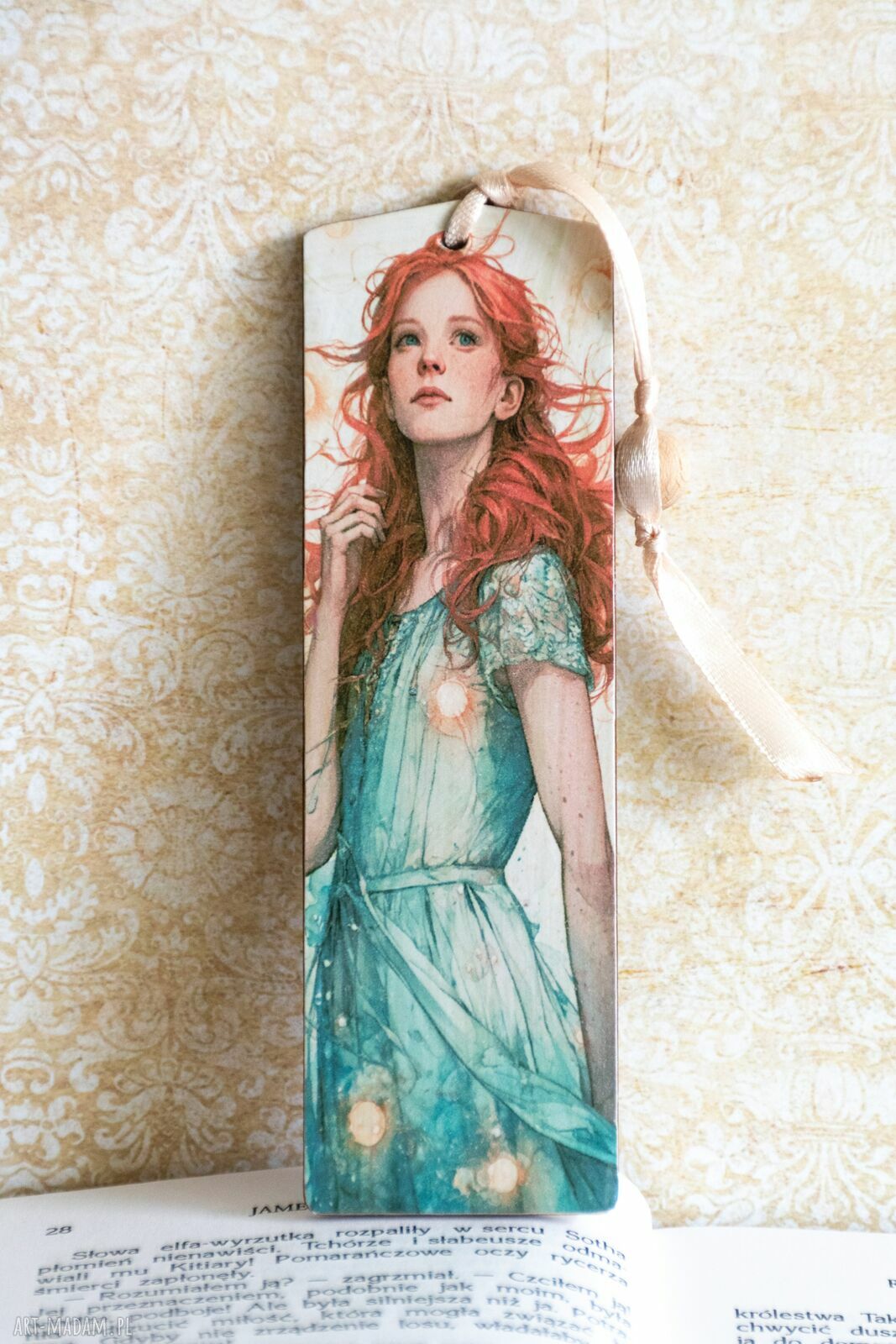 Drewniana zakładka do książki dla rękodzielniczki - handmade