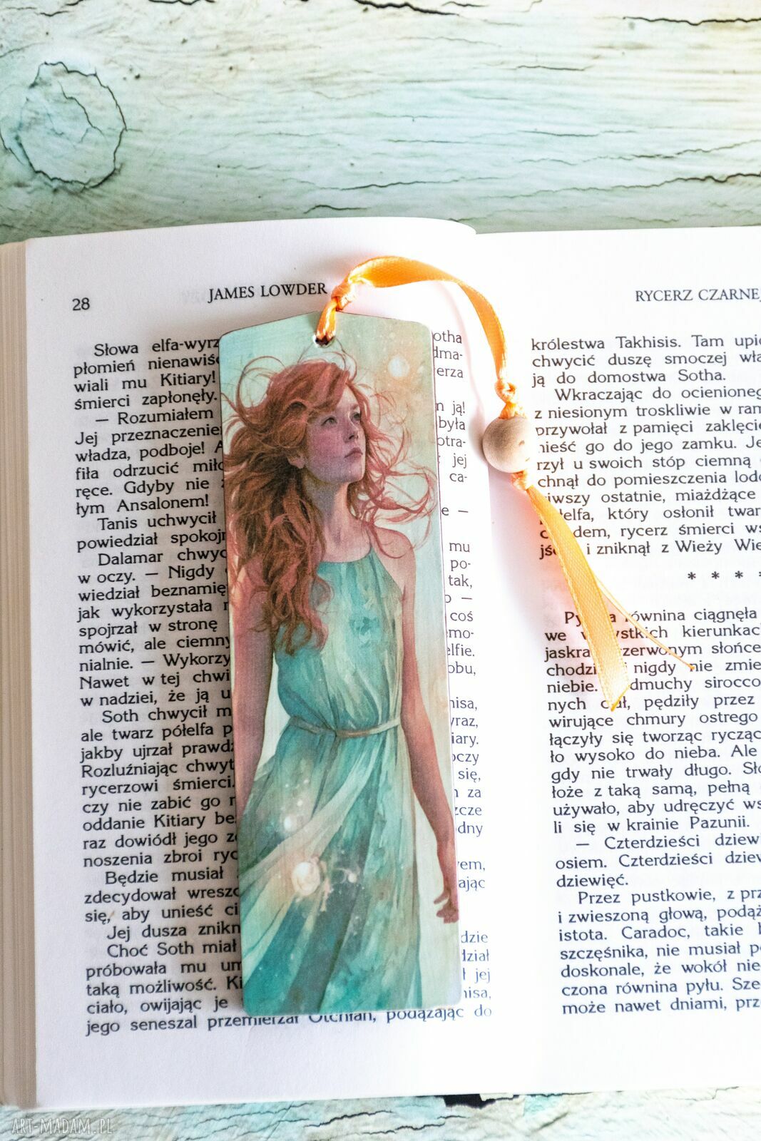 Drewniana zakładka do książki Jej niezapomniane lato z niezapominajkami