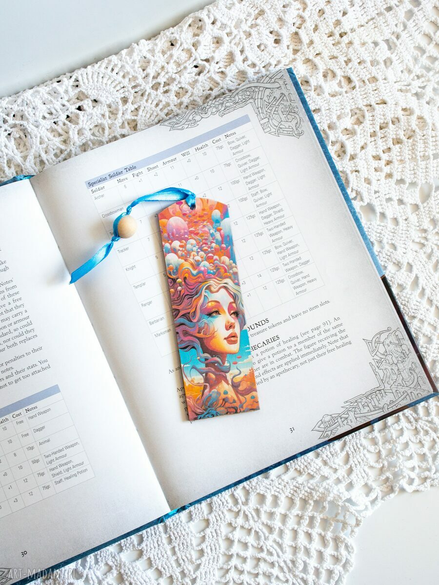 Zakładka do książki - Jej energia (drewniana, decoupage)