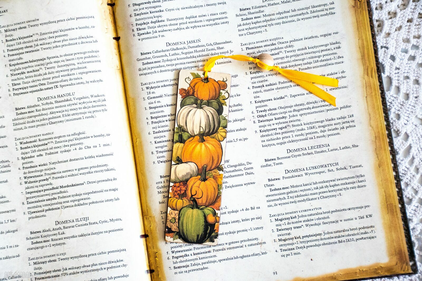 Zakładka do książki - Dynie i słoneczniki (5x15 cm)