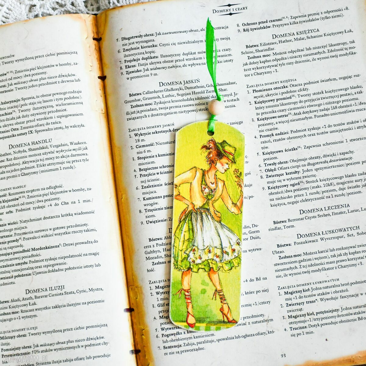 Zakładka do książki Panna Margaretka - drewniana decoupage