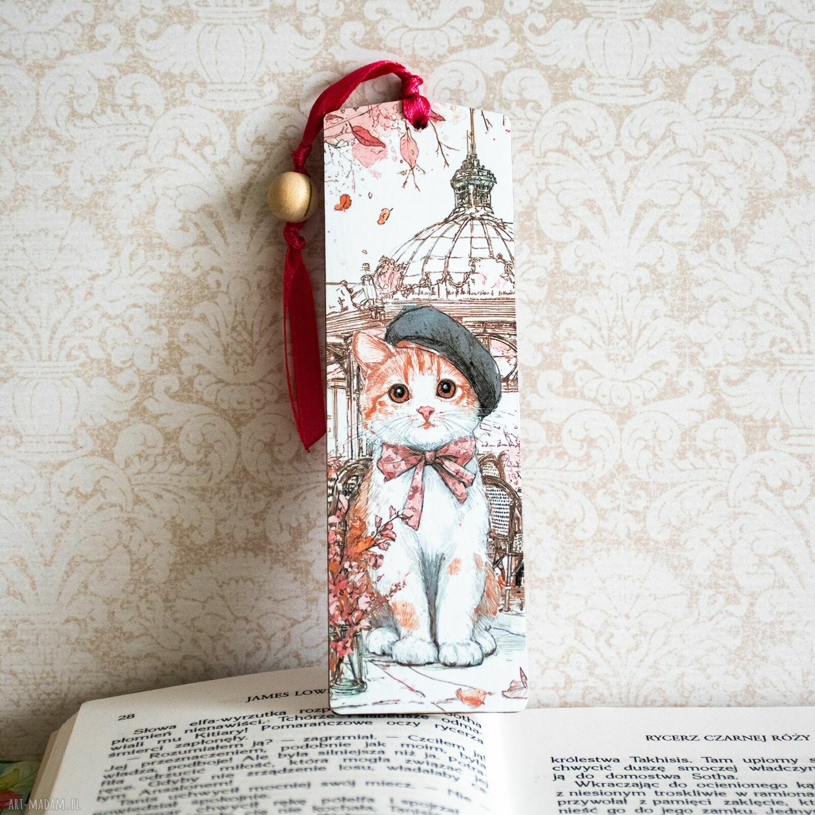 Zakładka do książki - Paryska przygoda handmade