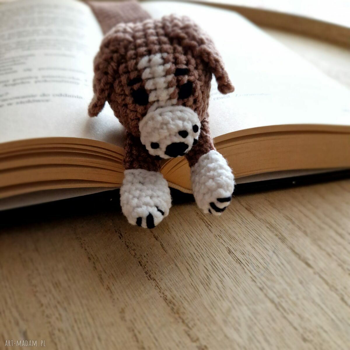 Ręcznie robiona zakładka do książki - piesek Dog Lowers na święta