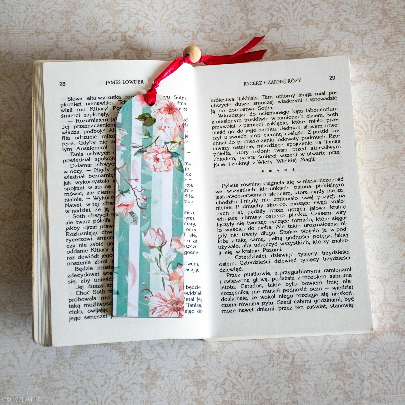 Handmade zakładka do książki - Kocham Cię piesku z pitbulem