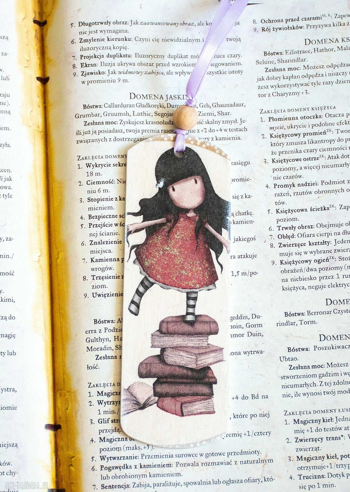 Zakładka do książki „Poczytaj mi Mamo” - drewniana, handmade z dziewczynką