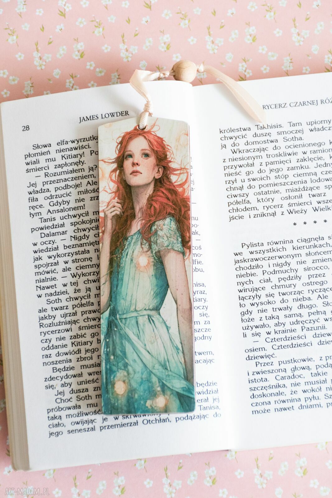Drewniana zakładka do książki dla rękodzielniczki - handmade