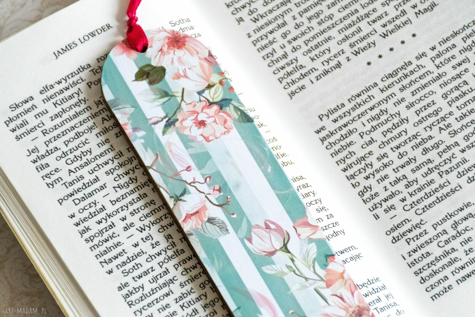Handmade zakładka do książki - Kocham Cię piesku z pitbulem