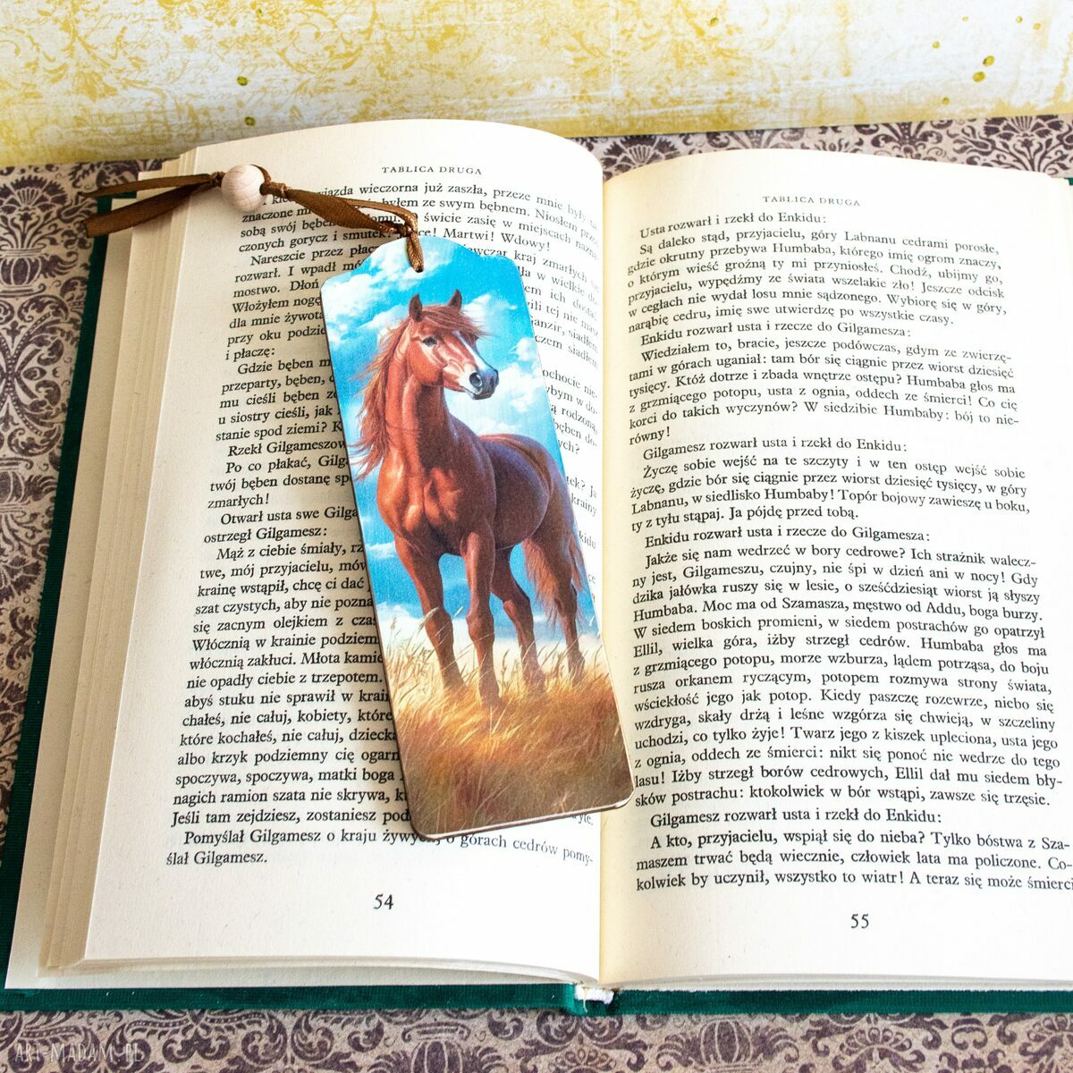 Zakładka do książki „Kocham konie nr 2” - drewniana handmade
