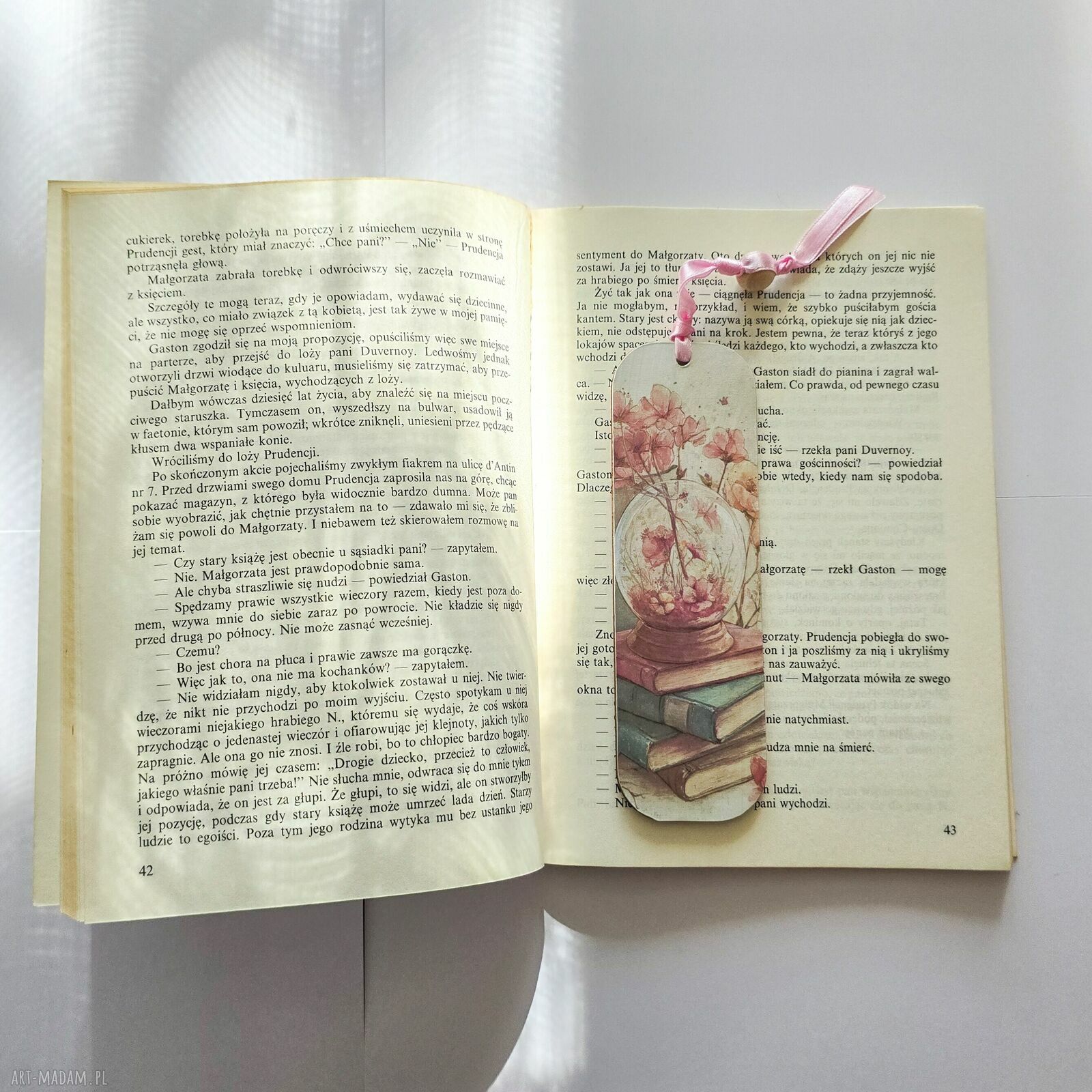 Zakładka do książki "Mądra jak sowa" - drewniana, pastelowe kolory