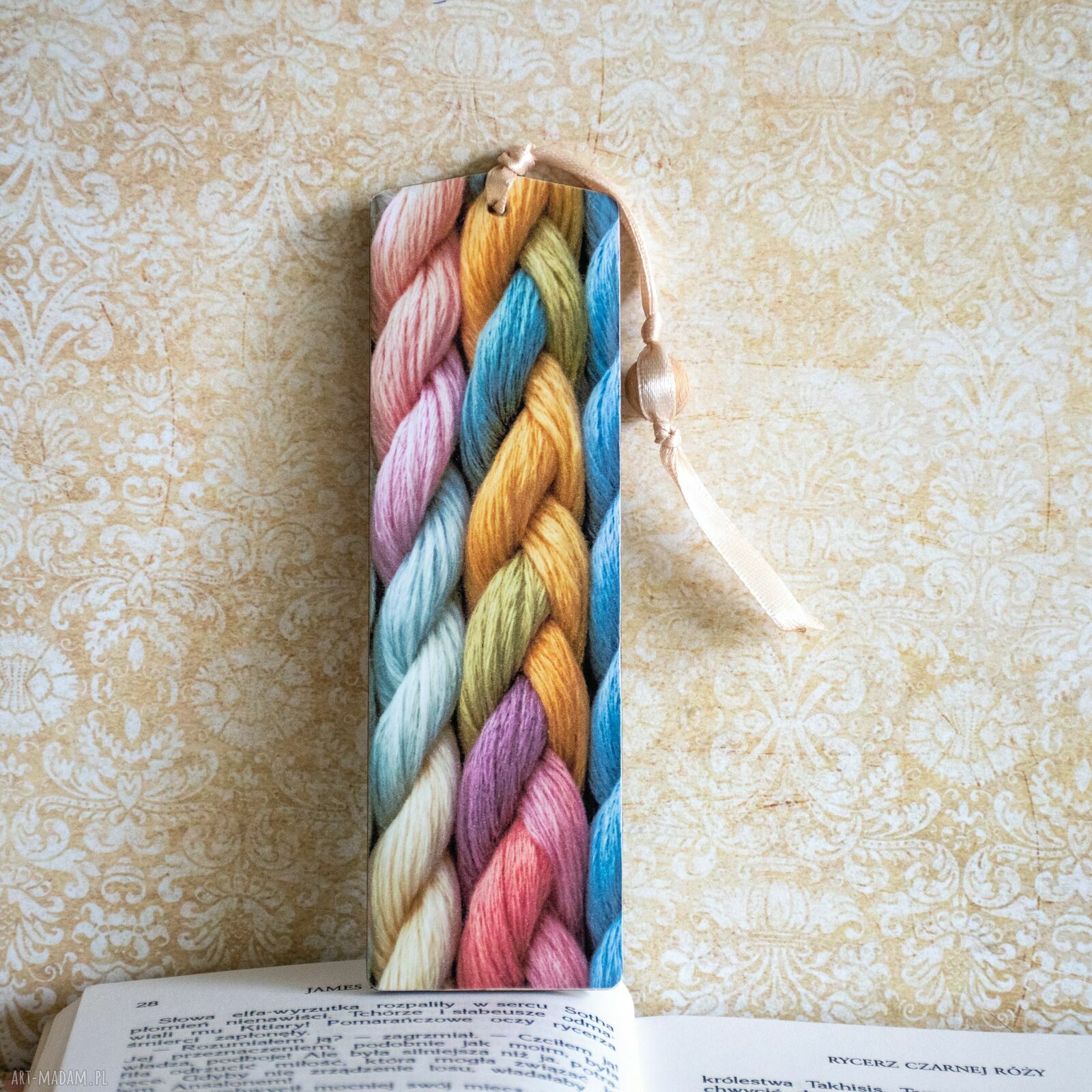 Drewniana zakładka do książki dla rękodzielniczki - handmade