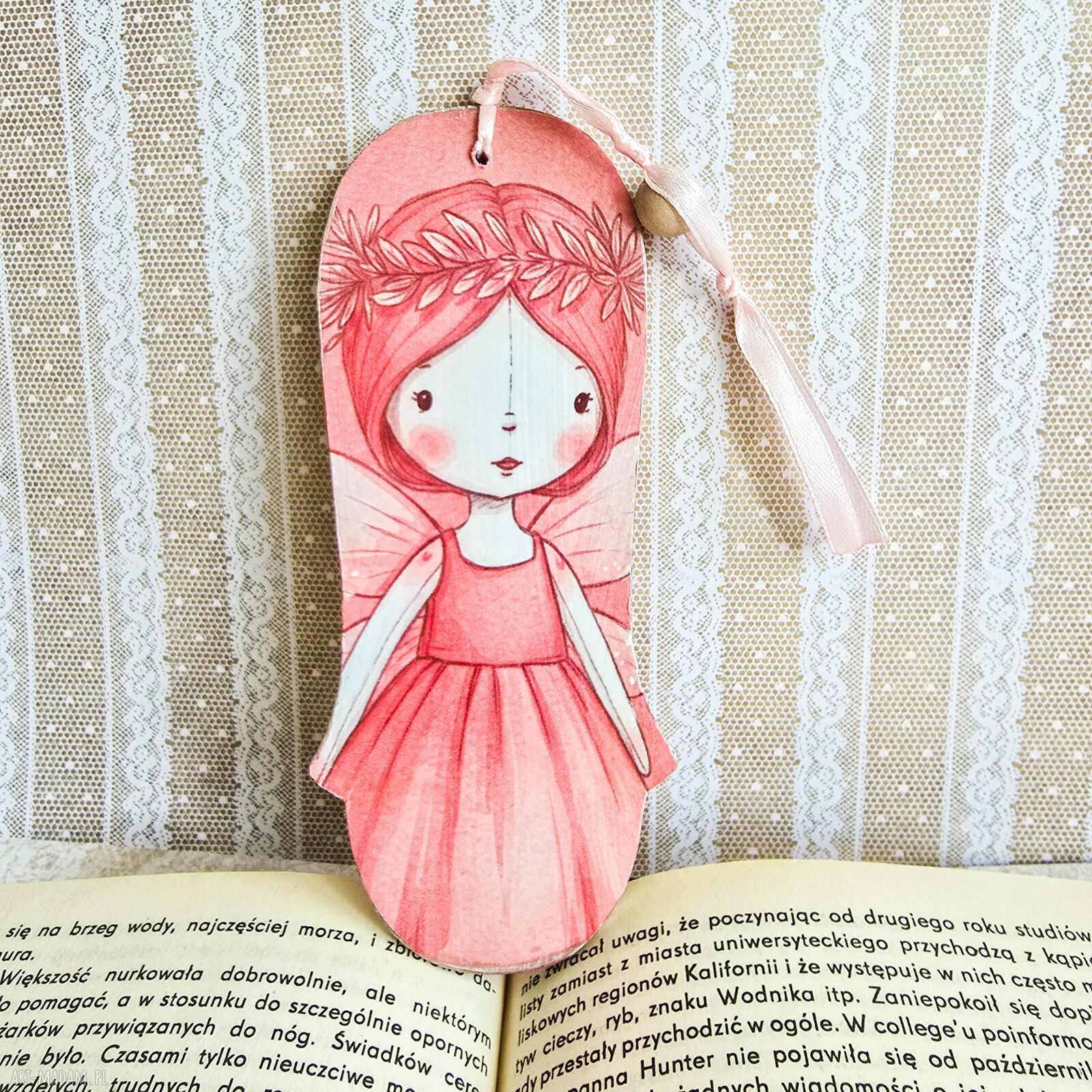 Zakładka do książki Żyrafka / Wróżka - drewniana handmade