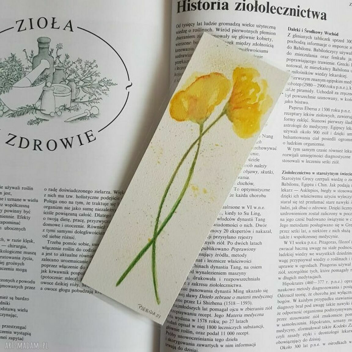 Zakładka do książki - Żółte kwiaty